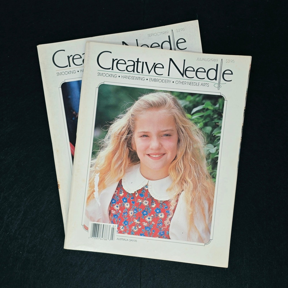 Creative Needle Magazine 1989 Lot 2 Issues Vintage Smocking Embroidery Patterns